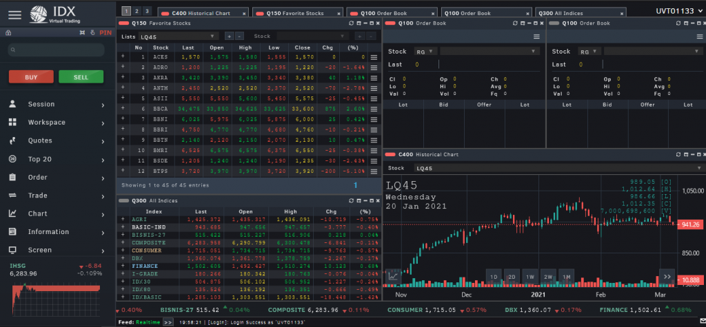 halaman awal idx virtual trading